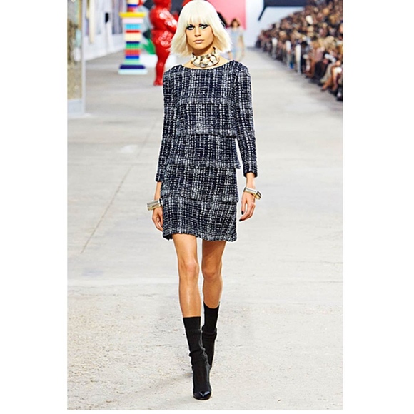 HOST PICK -CHANEL 14P Runway Black Sock Heels - Picture 1 of 8